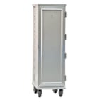 image of New Age 1292 38 Pan Aluminum Mobile End Load Enclosed Sheet Pan Rack w/ 1 1/2" Bottom Load Slides