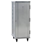 image of New Age 1293 32 Pan Aluminum Mobile End Load Enclosed Sheet Pan Rack w/ 1 1/2" Bottom Load Slides