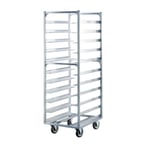 image of New Age 1336 1335 11 Pan Heavy Duty Aluminum Roll-In Refrigerator/Proofer Rack w/ 5" Bottom Load Slides