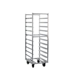 image of New Age 1337 11 Pan Heavy Duty Aluminum Roll-In Refrigerator/Proofer Rack w/ 5" Bottom Load Slides