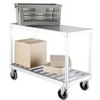 image of New Age 1415 Aluminum 2-Shelf Utility Cart w/ 800 lb Capacity