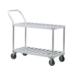 image of New Age 1420 Aluminum 2 T-Bar Shelves Utility Cart w/ 1000 lb Capacity