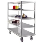 image of New Age 1450 Aluminum Queen Mary Banquet Cart w/ (5) Solid Shelves, 3000 lbs. Capacity