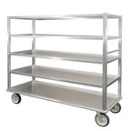 image of New Age 1451 Aluminum Queen Mary Banquet Cart w/ (5) Solid Shelves, 2500 lbs. Capacity