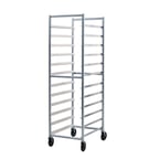 image of New Age 6333 12 Pan Mobile Full Height End Load Aluminum Bun / Sheet Pan Rack 