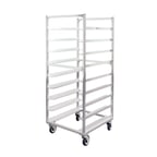 image of New Age 95681 9 Pan Aluminum End Load Mobile Oval Tray Storage Rack
