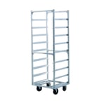 image of New Age 97142 9 Tray End Load Mobile Aluminum Cup / Glass Rack with 6" Bottom Load Slides