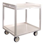 image of New Age 97179 Aluminum 2-Shelf Correctional Utility Cart w/ 1500 lbs. Capacity