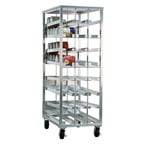 image of New Age 97294CK Aluminum Mobile First in First Out Can Rack with 156 #10 Cans Capacity