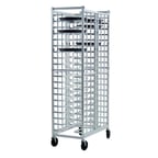 image of New Age 97721 40 Slot Aluminum Mobile Universal Pizza Pan Rack for 12"-16" Pans