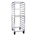 image of New Age 97744 24 Tray Full Height End Load Aluminum Mobile Transport / Retrieval Rack