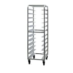 image of New Age 97745 24 Tray End Load Aluminum Tray Rack for 14" x 18" Trapezoid / Round Trays