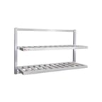image of New Age 98213 Aluminum Two Tier T-Bar Wall Mounted Shelf - 48" x 16"