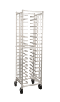image of New Age 99309 20 Slot Aluminum Mobile Universal Pizza Pan Rack for 14"-18" Pans
