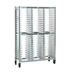 image of New Age NS596A 13 Slot Aluminum Mobile Universal Pizza Pan Rack for 10"-16" Pans