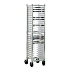 image of New Age NS599A 26 Slot Aluminum Mobile Universal Pizza Pan Rack for 10"-16" Pans