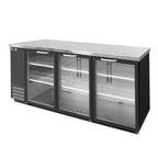 image of Nor-Lake NLBB79G 80" Refrigerated Back Bar Cabinet w/ 27.9 Cu Ft Capacity, 3 Glass Doors