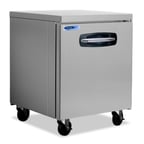 image of Nor-Lake NLUF27 27" One Section Undercounter Freezer w/ 1 Solid Door, 6.0 cu. ft., 6" Casters
