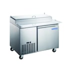 image of Norpole NP1R-PT 50" One Section Refrigerated Pizza Prep Table w/ 1 Door, (6) 1/3 Pans