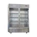 image of Norpole NP2R-G 54" Two Section Reach-In Refrigerator w/ 2 Glass Doors, Bottom-Mount, 48 cu. ft.