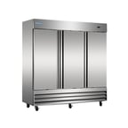 image of Norpole NP3F 81'' Three Section Solid Door Reach-In Freezer, All Stainless Steel, 72 cu. ft.