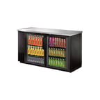 image of Norpole NPGB-48 Refrigerated Back Bar Cabinet w/ 12 Cu Ft Capacity, 2 Glass Doors, Black
