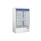 image of Norpole NPGF2-S45 53" 2 Glass Door Freezer Merchandiser in White, 45 cu. ft.