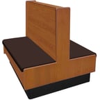 image of Oak Street ARST-4842-DBL-VSWB  48"L Double Plain Back Booth, Wood Back, 42" Height