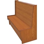 image of Oak Street SHEP-7242-SGL-WSWB 72"L Single Plain Back Booth, Fully Wooden, 42" Height