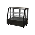 image of Omcan USA 27155 26"  Full Service Countertop Refrigerated Display Case with Sliding Glass Door, 2 Shelves - 3.5 cu. ft. / 1/4 hp