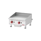 image of Omcan USA 43730 24" Countertop Manual Gas Griddle, 3/4" Steel Plate, 60.000 BTU