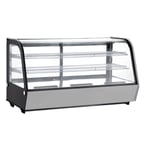 image of Omcan USA 44631 48" Full Service Countertop Refrigerated Display Case with Sliding Glass Door, 2 Shelves - 7.13 cu. ft. / 340 w