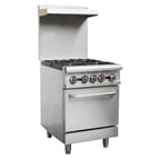 image of Omcan USA 46024 24" Gas Commercial Range w/ (4) Open Burners, (1) Standard Oven, 151.000 BTU