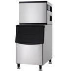 image of Omcan USA 46452 Air Cooled Full Cube 500 lb Ice Machine with Bin, 375 lb Storage