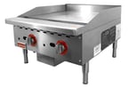image of Omcan USA 47371 24" Countertop Thermostatic Gas Griddle, 1" Steel Plate, 56.000 BTU
