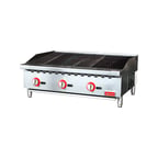 image of Omcan USA 47378 36" Countertop Gas Radiant Charbroiler w/ (3) Burners, 105.000 BTU