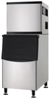 image of Omcan USA 47485 Air Cooled Full Cube 350 lb Ice Machine with Bin, 275 lb Storage