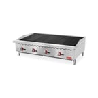 image of Omcan USA 47766 48" Countertop Gas Radiant Charbroiler w/ (4) Burners, 140.000 BTU