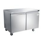 image of Omcan USA 50056 48" 2-Section Undercounter Refrigerator w/ 2 Solid Doors, 12 cu ft