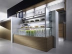 image of Oscartek MURO H11-1 1000 39" Self Serve Air Screen Refrigeration Merchandiser, Stainless Steel, Self-Contained, 1 Shelf, LED Lighting, Night Curtain