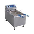 image of Globe PF16E Countertop Electric stainless steel Fryer,Manual Reset