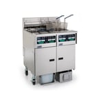 image of Pitco SELV14TC-2/FD Multiple Battery Electric Floor Fryer w/ (4) 15-Lb. Vats, Computer Controls