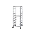 image of Piper Products 110 10 Pan Mobile Oval Tray Storage Rack w/ 6" Bottom Load Slides