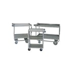 image of Piper Products 4-UCM-3 Stainless Steel 3 Medium Shelf Utility / Delivery Cart w/ 400 lb. Capacity