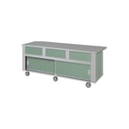 image of Piper Products 6-ST 88" Elite Utility Serving Counter, Mobile Modular, Open Cabinet Base