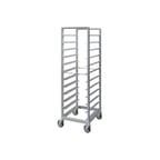 image of Piper Products RIA64-1826-11, 11 Pan Aluminum Front & Rear Load Roll-In Refrigerator Rack w/ 5" Bottom Load Slides