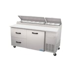 image of Pro-Kold  PPT 67 21 67" Two Section Refrigerated Pizza Prep Table w/ 2 Drawers & 1 Door