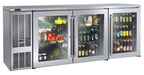 image of Perlick BBS84 Refrigerated Back Bar Cabinet w/ 24.8 Cu Ft Capacity, 3 Solid Doors, Floor Drain