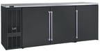 image of Perlick BBS84B-S-4 Refrigerated Back Bar Cabinet w/ 24.8 Cu Ft Capacity, 3 Solid Doors, Black