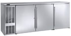 image of Perlick BBS84S-S-4 Refrigerated Back Bar Cabinet w/ 24.8 Cu Ft Capacity, 3 Solid Doors